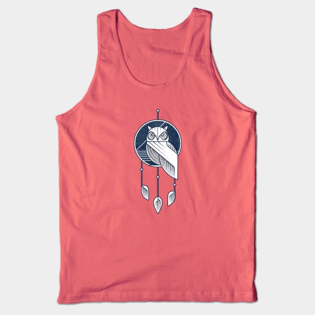 Owl Dream Catcher Tank Top by grdibnz